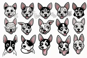 cartoon dog flash sheet tattoo idea