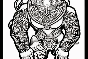 A dwarven coucil tattoo within a golden chamber tattoo idea