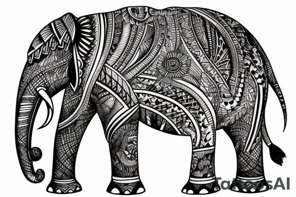 giant elephant back tattoo tattoo idea