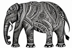 giant elephant back tattoo tattoo idea