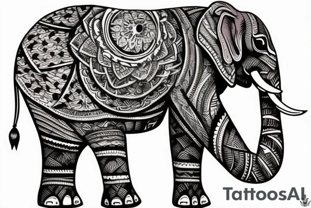 giant elephant back tattoo tattoo idea