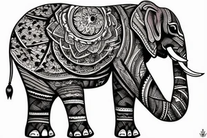 giant elephant back tattoo tattoo idea
