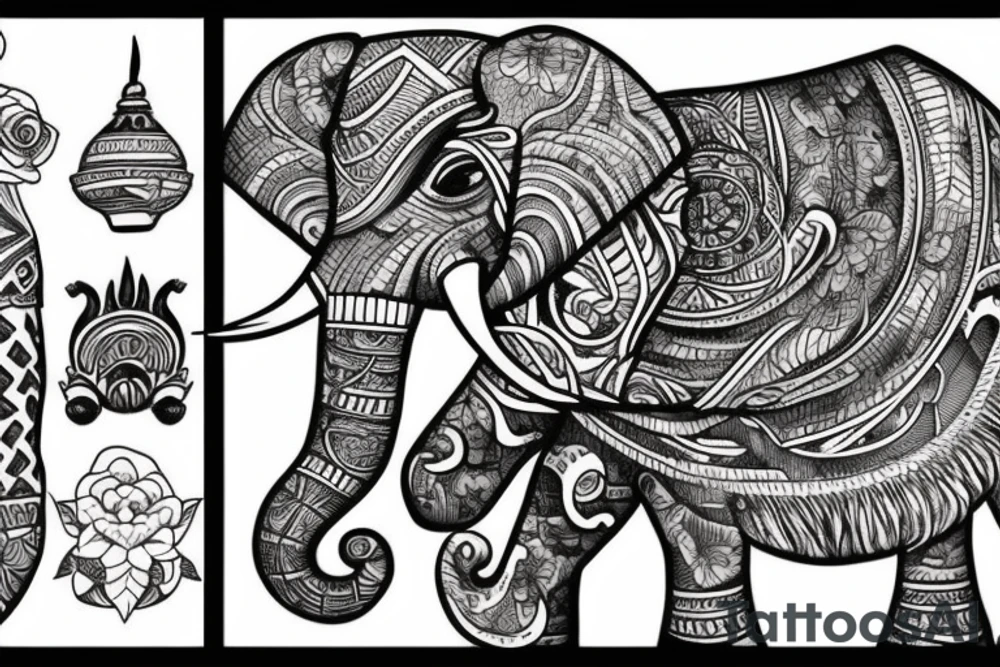 elephant tattoo idea