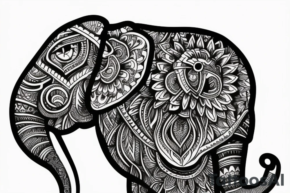 elephant head tattoo idea