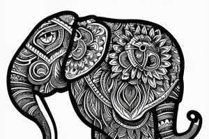 elephant head tattoo idea