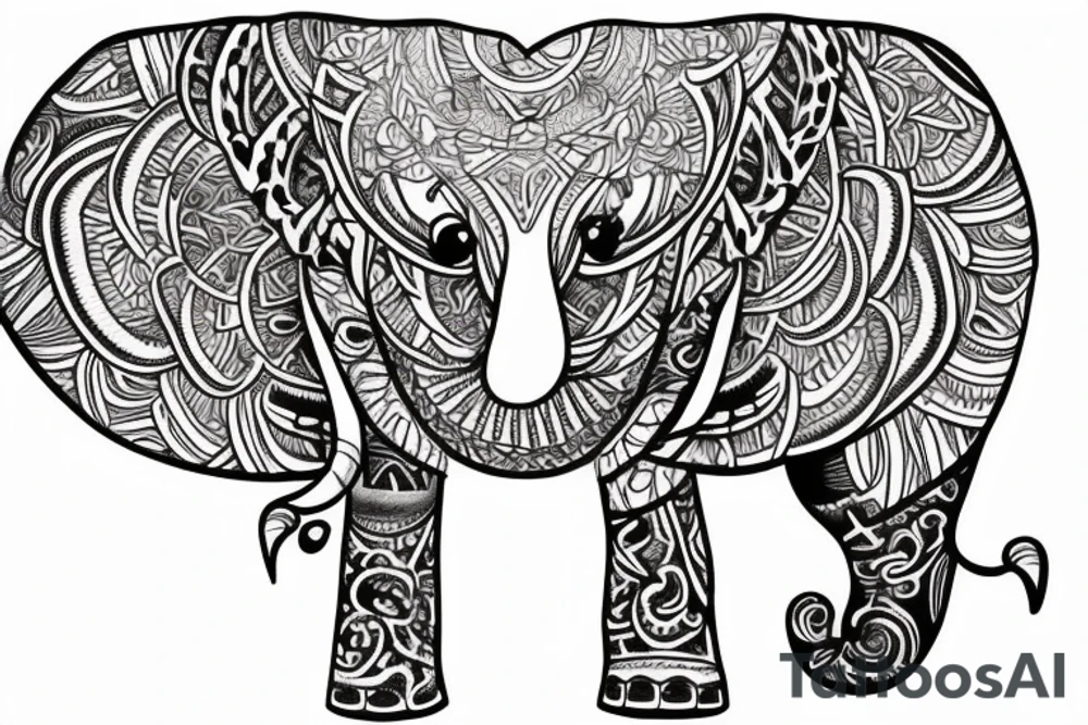 elephant head tattoo idea