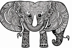 elephant head tattoo idea
