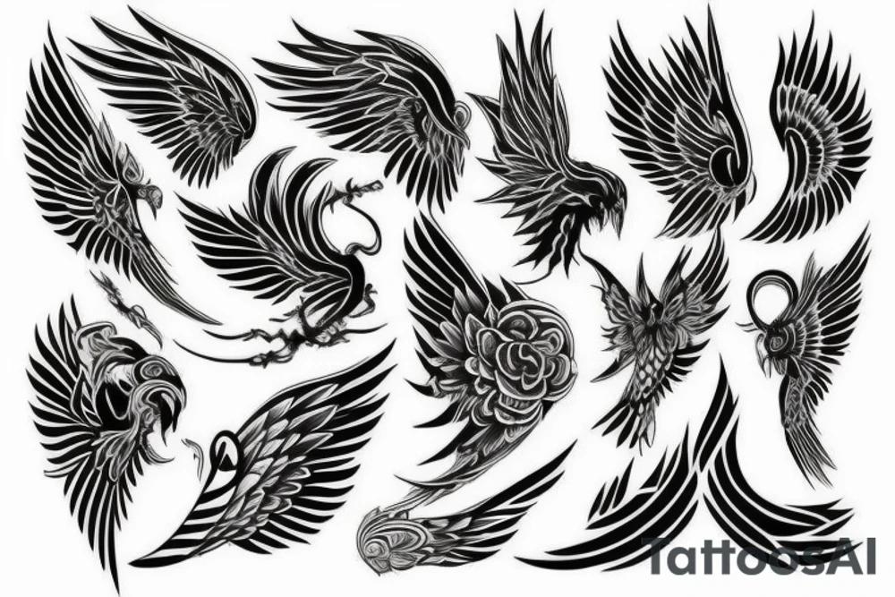 Spine tattoo,valkyrae,tribal,wings, tattoo idea