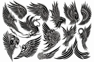 Spine tattoo,valkyrae,tribal,wings, tattoo idea
