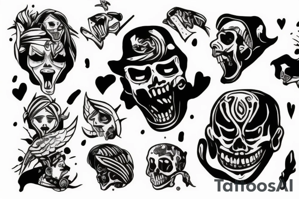 Scared boy tattoo idea