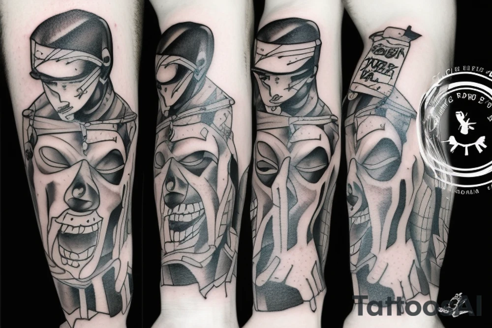 Scared boy tattoo idea