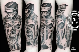 Scared boy tattoo idea
