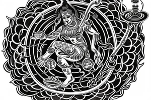 Shiva , calm ocean , tennis , computer all in one. , om tattoo idea
