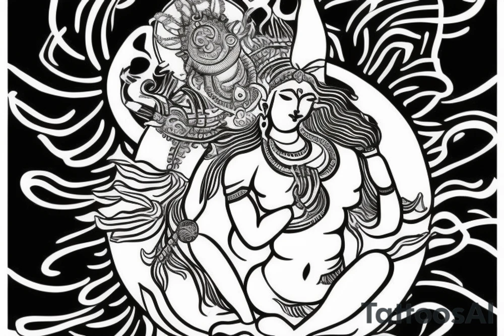 Shiva , calm ocean , tennis , computer . , om tattoo idea Shiva , calm ocean , tennis , computer . , om tattoo idea