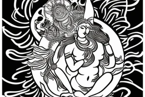 Shiva , calm ocean , tennis , computer . , om tattoo idea