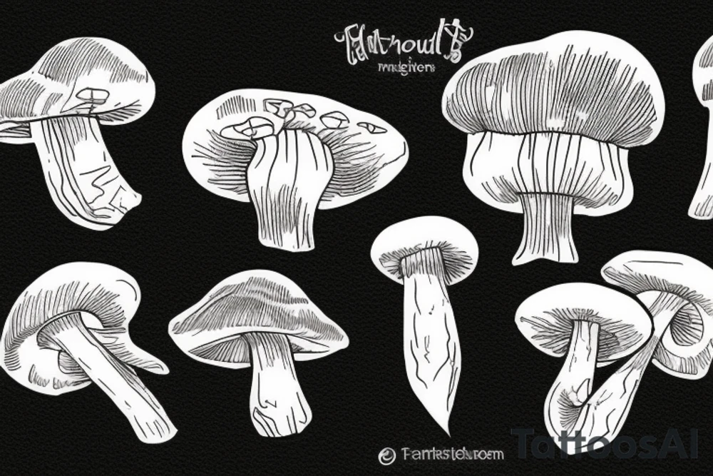 Mushroom moth tattoo idea