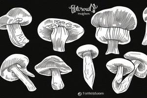 Mushroom moth tattoo idea