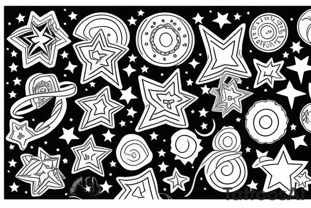 Star with positive tattoo idea
