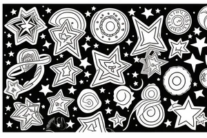 Star with positive tattoo idea