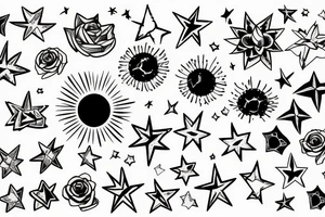Star with positive tattoo idea