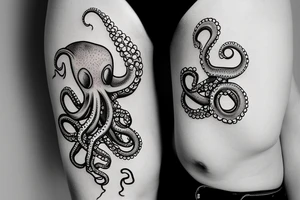 octopus tentacle grasping on to an orchid tattoo idea