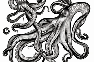 octopus tentacle grasping on to an orchid tattoo idea