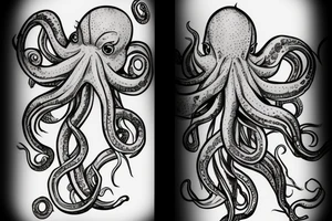 octopus tentacle grasping on to an orchid tattoo idea