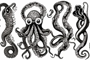 octopus tentacle grasping on to an orchid stem tattoo idea