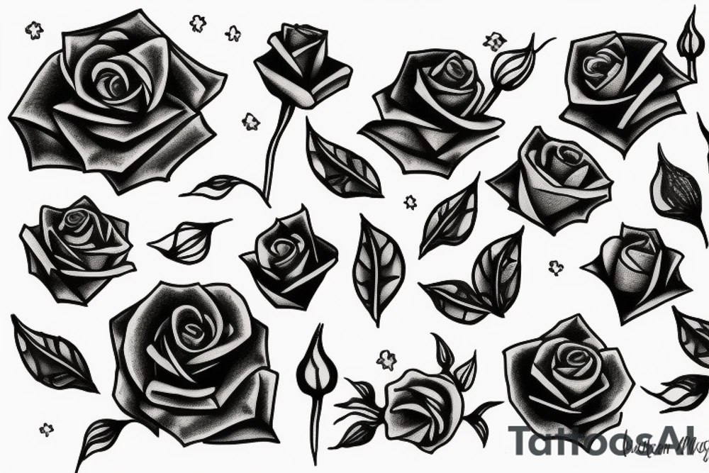 dancing in the moonlight, rose tattoo idea