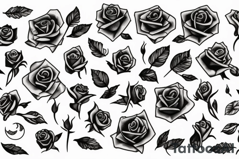 dancing in the moonlight, rose tattoo idea