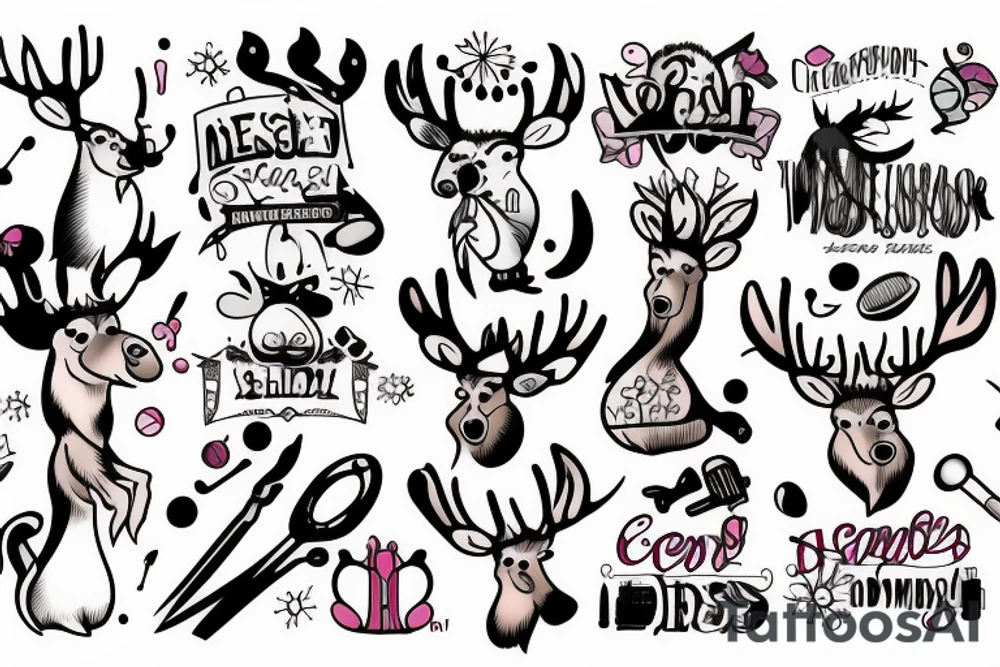 Cosmetologist moose tattoo idea