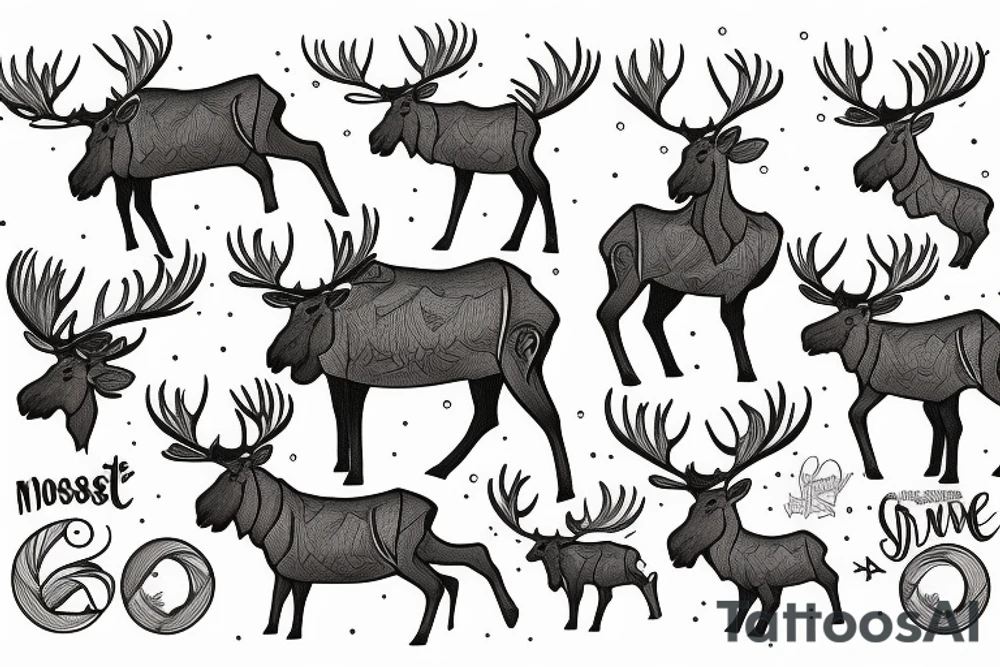 Styling moose tattoo idea