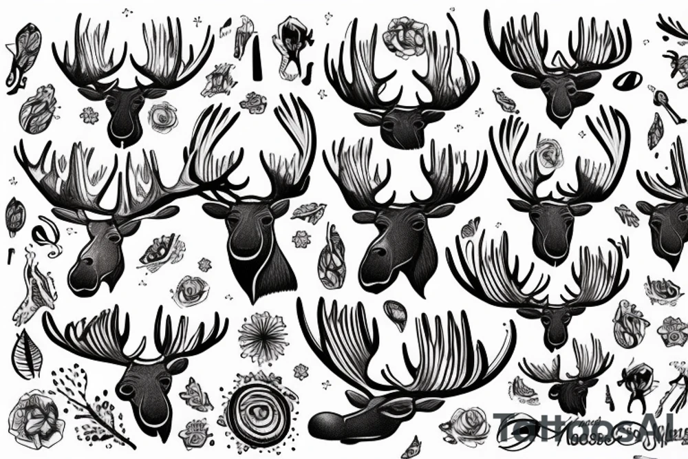 Styling moose tattoo idea