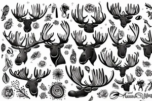 Styling moose tattoo idea