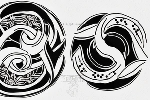 Cancer sign in yingyang tattoo idea