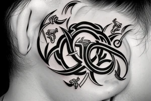 Cancer sign behind ear tattoo idea
