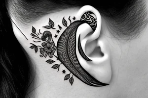 Cancer sign behind ear tattoo idea