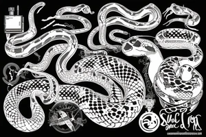 A cybernetic Python Snake tattoo idea