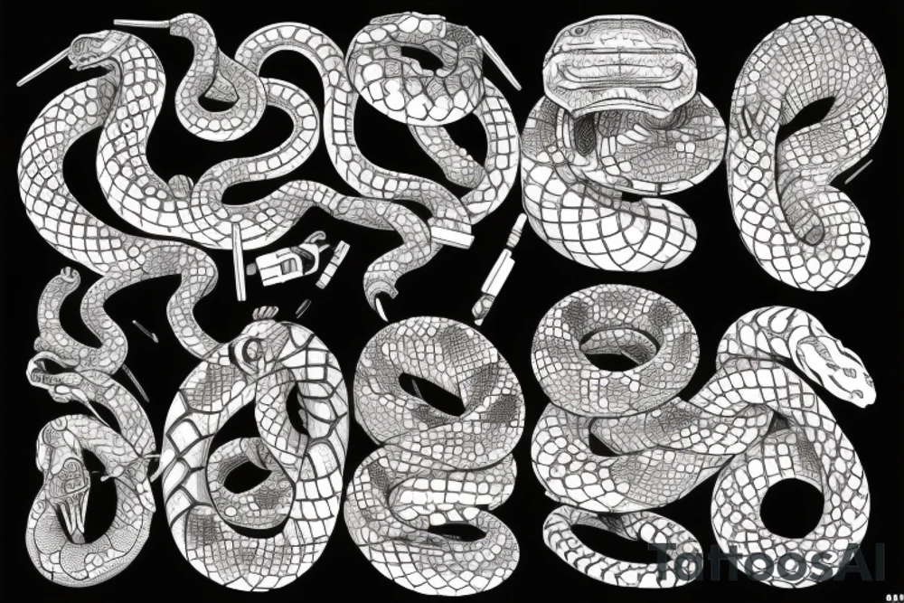 A cybernetic Python Snake tattoo idea