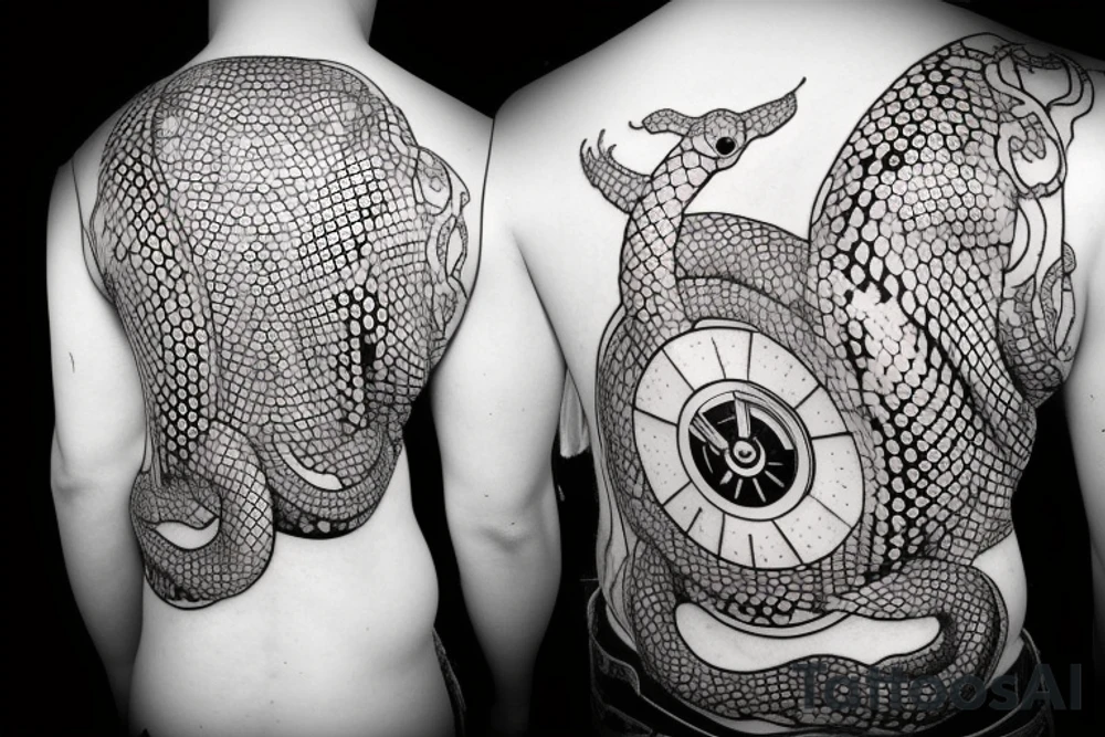 A robotic cybernetic Python Snake tattoo idea