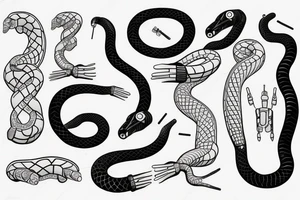 A robotic cybernetic Python Snake tattoo idea