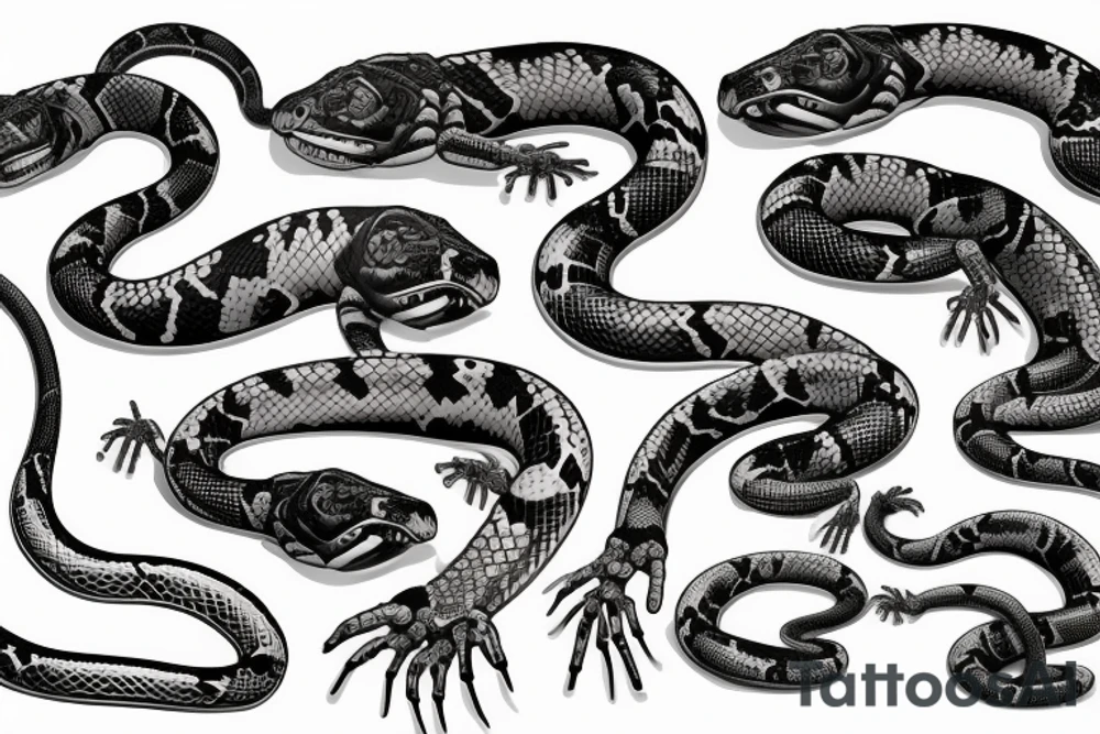 A robotic cybernetic Python Snake tattoo idea