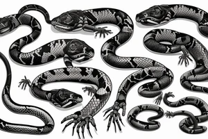 A robotic cybernetic Python Snake tattoo idea