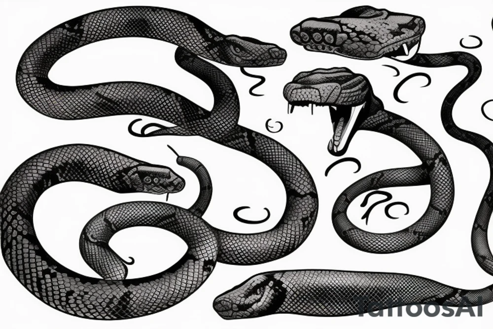 Robotic Python Snake tattoo idea