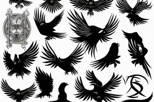 The brand of sacrifice berserk as a black bird flying tattoo idea