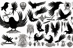 The brand of sacrifice from berserk as a black bird flying tattoo idea