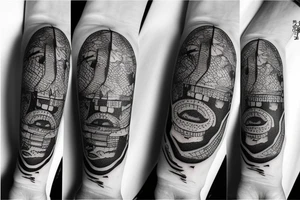 Marine style, must include “Seoul Junket 2022”, beer, food tattoo idea