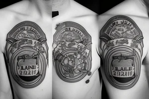 Marine patch style, must include “Seoul Junket 2022”, beer, food tattoo idea