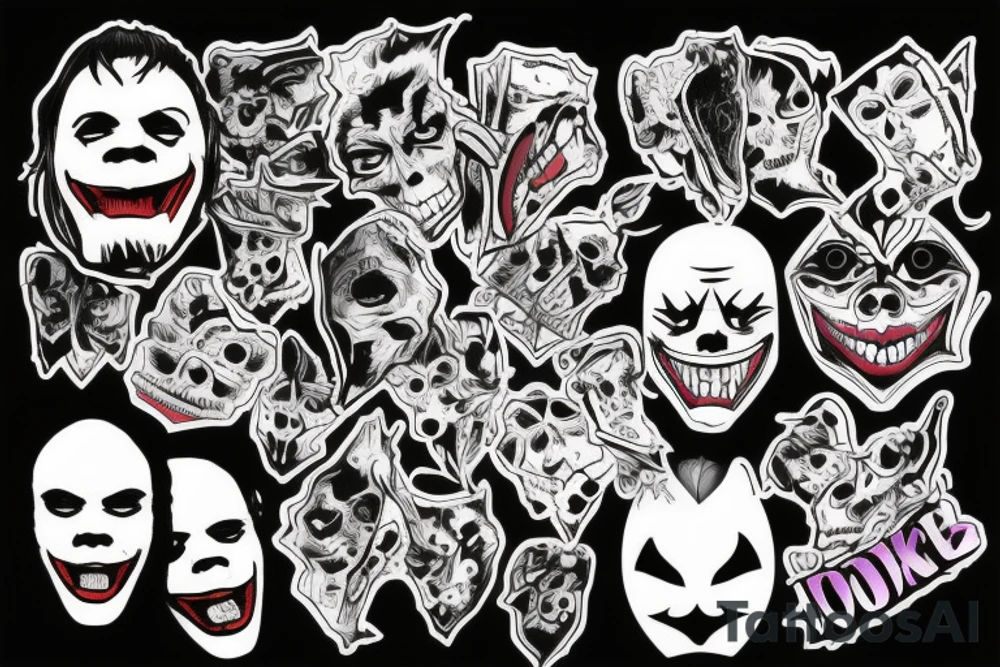 Death wearing a Joker Mask tattoo idea