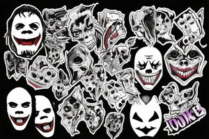 Death wearing a Joker Mask tattoo idea